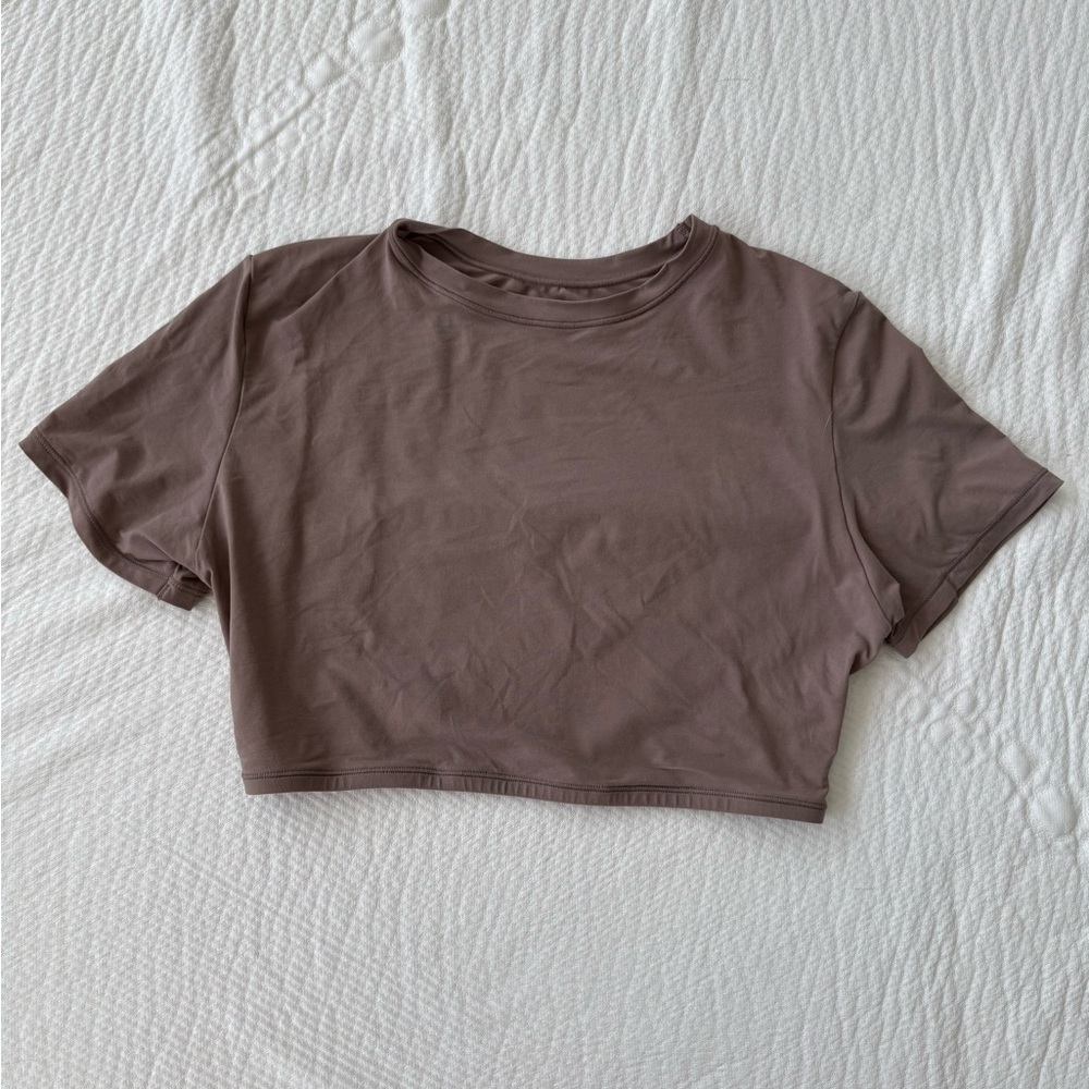 SKIMS Brown fits everybody super cropped T-shirt